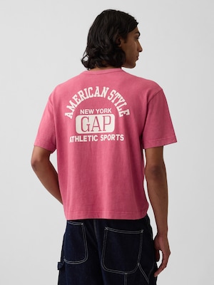 ヘビーウェイト GAPロゴ リラックスフィット クロップドTシャツ