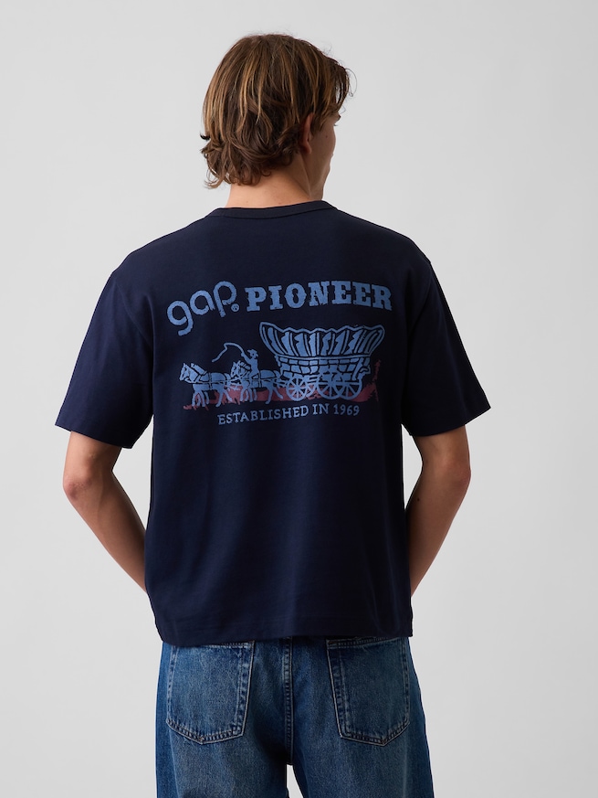 ヘビーウェイト GAP Pioneer グラフィックTシャツ-0