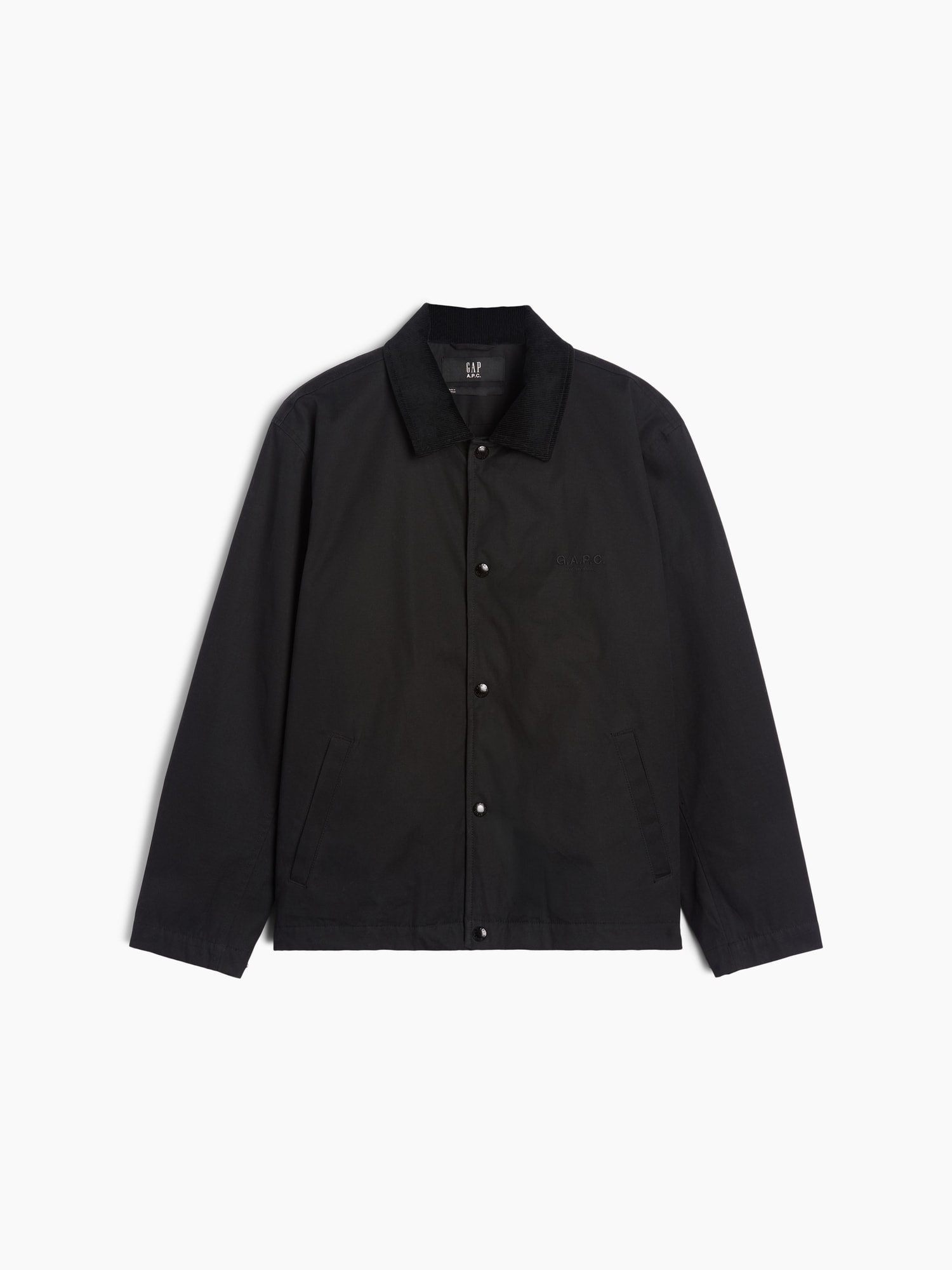 A.P.C. コーチジャケット ブラック S Gap公式オンラインストア |Gap × A.P.C. コーティング キャンバス