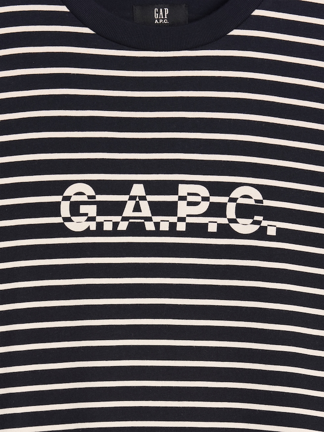Gap &times; A.P.C. ロゴ ストライプTシャツ-4