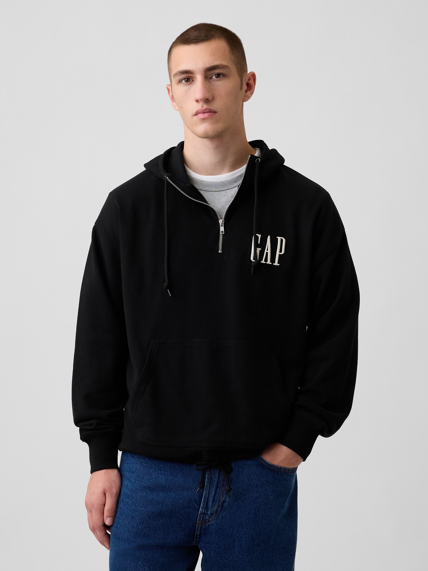 GAP オーバーサイズパーカー ブラック Gap公式オンラインストア | ヴィンテージソフト オーバーサイズ ハーフ