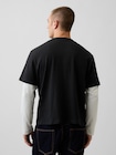 GAPロゴ ダブルレイヤード クロップドTシャツ-2