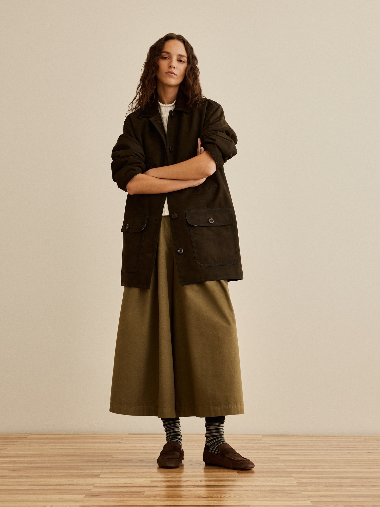 Banana Republic x La Ligne  ハイライズ コットン キュロット-3