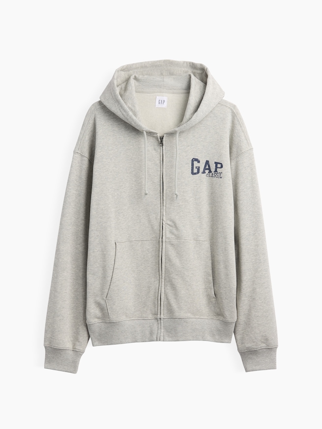 リラックスフィット GAPロゴ フレンチテリー ジップアップパーカー-4
