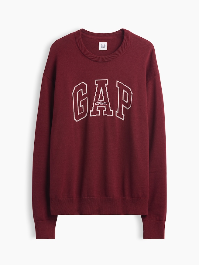 リラックスフィット GAPロゴ インターシャセーター-3