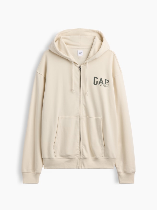 リラックスフィット GAPロゴ フレンチテリー ジップアップパーカー-3