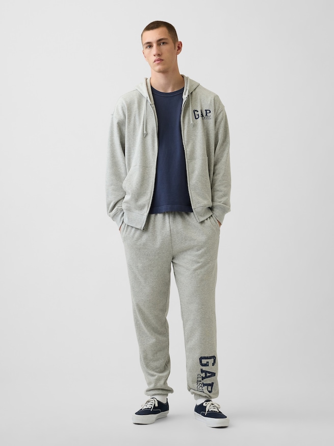 リラックスフィット GAPロゴ フレンチテリー ジップアップパーカー-1