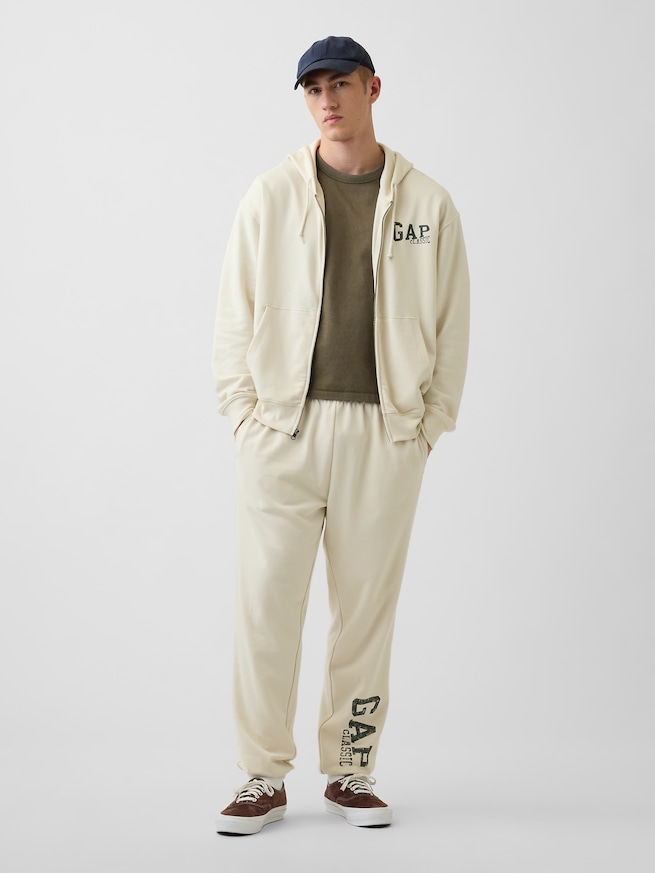 リラックスフィット GAPロゴ フレンチテリー ジップアップパーカー-1