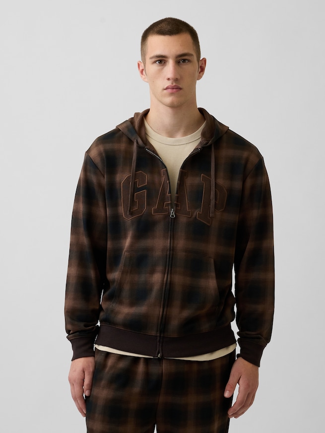リラックスフィット GAPロゴ フレンチテリー ジップアップパーカー-0