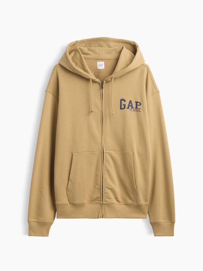 リラックスフィット GAPロゴ フレンチテリー ジップアップパーカー-4