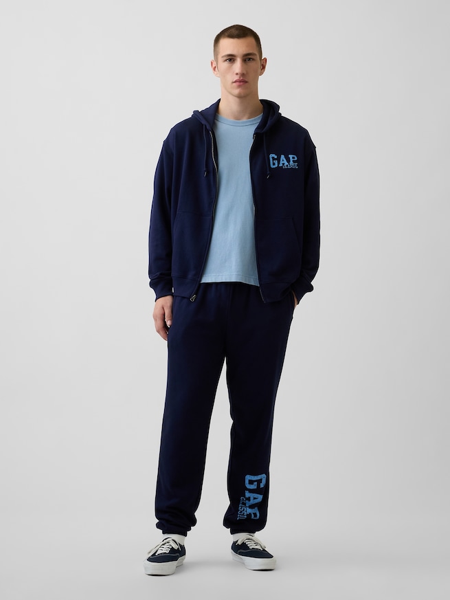 リラックスフィット GAPロゴ フレンチテリー ジップアップパーカー-1