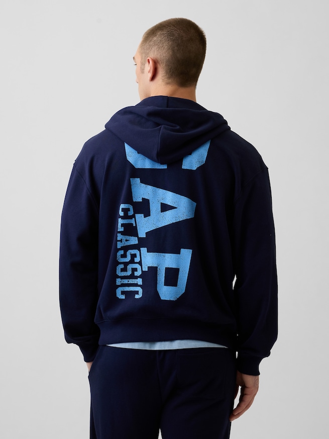 リラックスフィット GAPロゴ フレンチテリー ジップアップパーカー-2