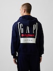 ヘビーウェイト フレンチテリー オーバーサイズ GAPロゴ ジップアップパーカー-2