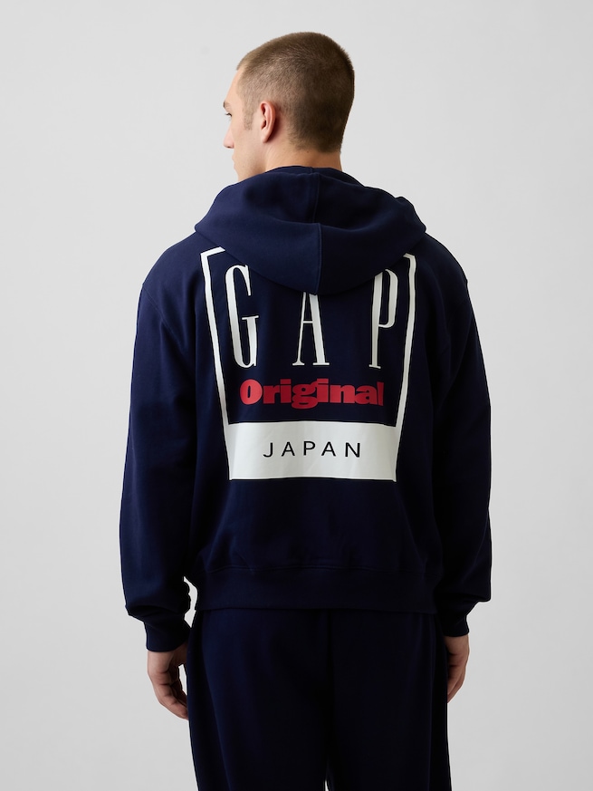 ヘビーウェイト フレンチテリー オーバーサイズ GAPロゴ ジップアップパーカー-2