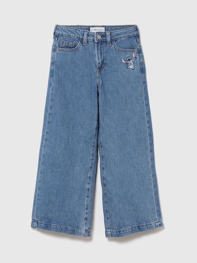 GapKids &times; ディズニー リロ・アンド・スティッチ ハイライズ ワイドデニム-0
