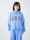 リラックスフィット クロップド GAPロゴ フレンチテリーパーカー-3