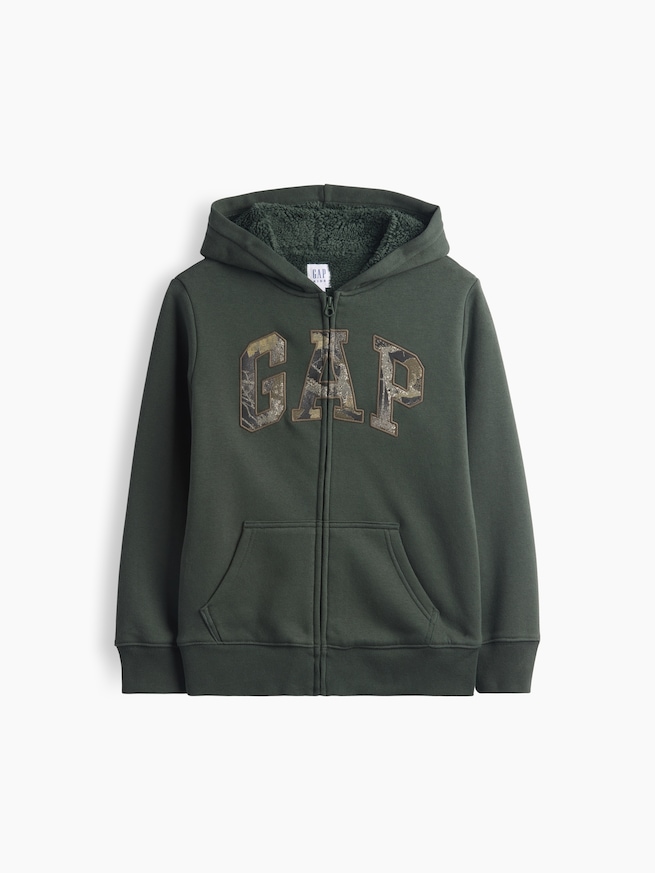 babyGap 裏ボア GAPロゴ ジップアップパーカー-0