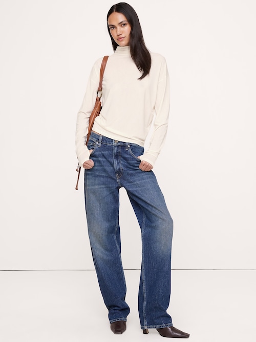 リュクス ウールブレンド リラックス タートルネックTシャツ