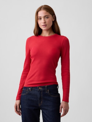 ワッフルニット クルーネックTシャツ