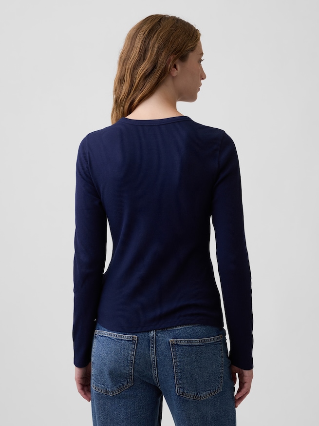 ワッフルニット クルーネックTシャツ-1