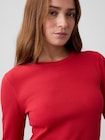 ワッフルニット クルーネックTシャツ-3