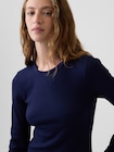 ワッフルニット クルーネックTシャツ-3