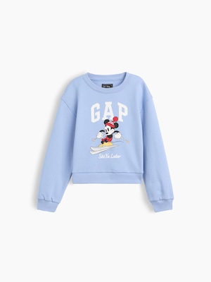GapKids &times; ディズニー リラックスフィット ウェッジ GAPロゴ スウェットシャツ