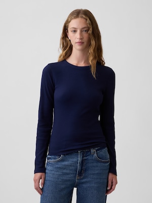 ワッフルニット クルーネックTシャツ