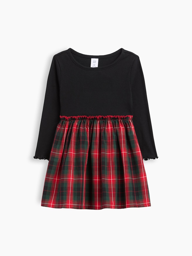 babyGap リブ プレイド ワンピース-0