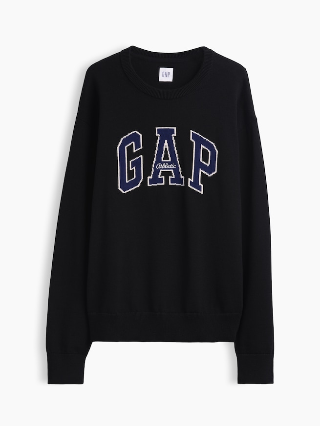 リラックスフィット GAPロゴ インターシャセーター-3