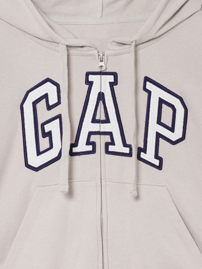 オーバーサイズ GAPロゴ フレンチテリー ジップアップパーカー-5