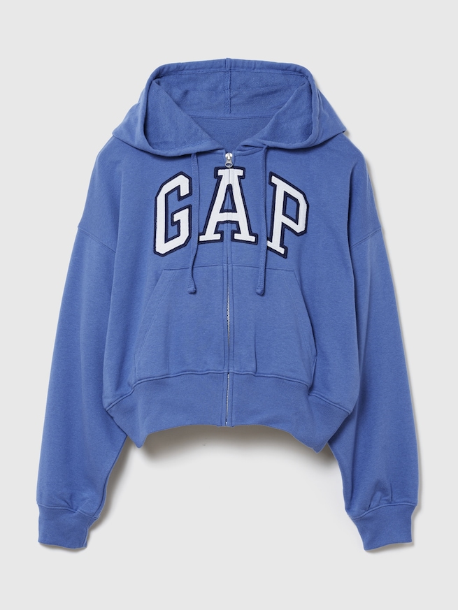 オーバーサイズ GAPロゴ フレンチテリー ジップアップパーカー-0