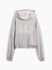 リラックスフィット クロップド GAPロゴ フレンチテリーパーカー-4