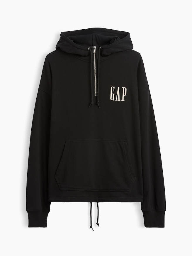ヴィンテージソフト オーバーサイズ ハーフジップ GAPロゴパーカー-4