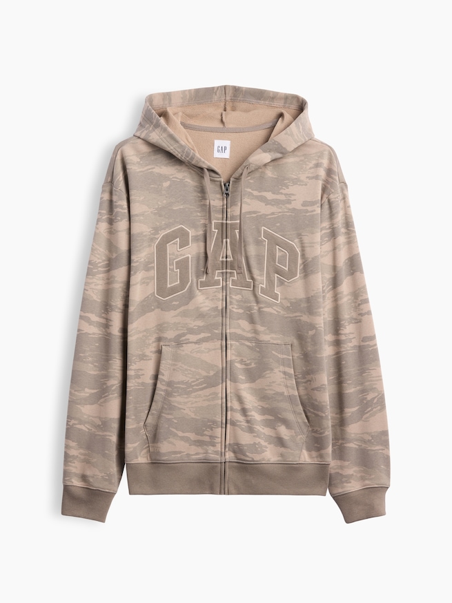 リラックスフィット GAPロゴ フレンチテリー ジップアップパーカー-3