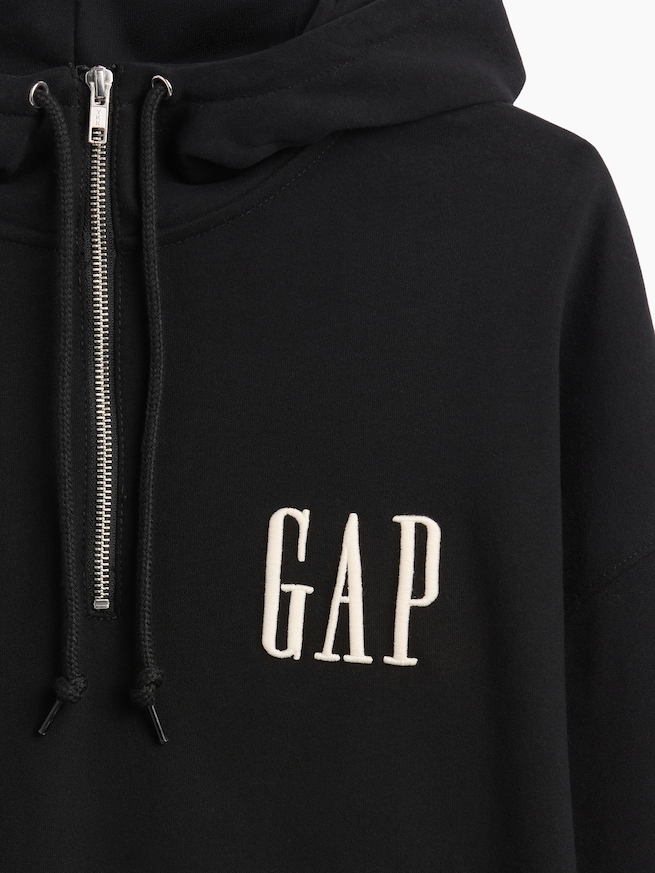 ヴィンテージソフト オーバーサイズ ハーフジップ GAPロゴパーカー-3