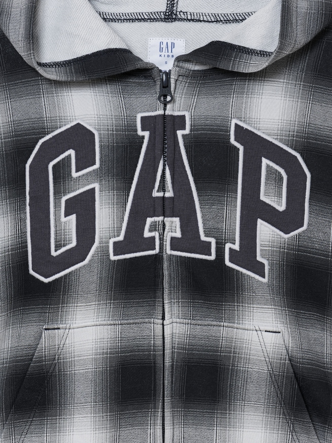 リラックスフィットフレンチテリー GAPロゴ ジップアップパーカー (キッズ)-4