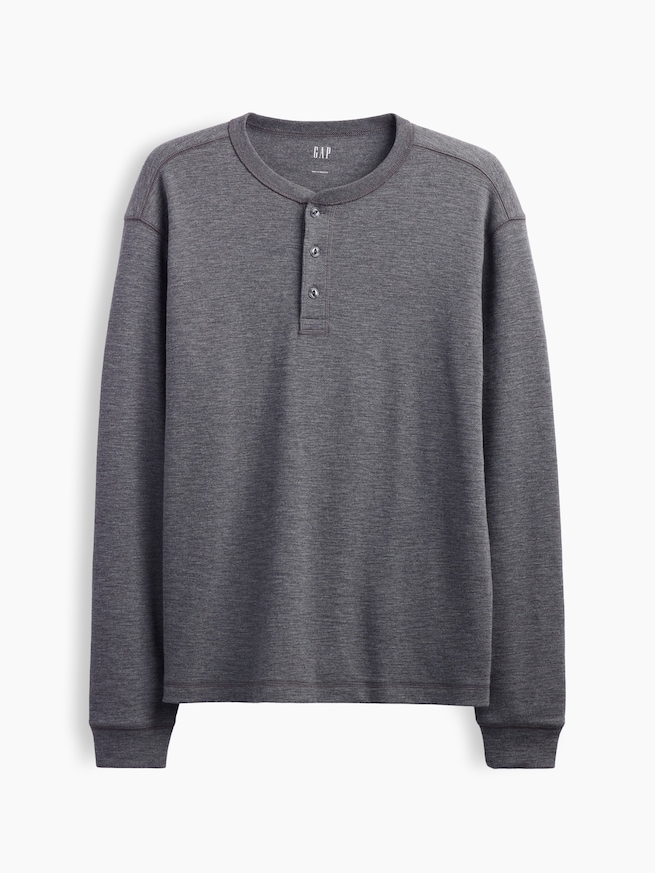 リラックスフィット ヘンリーネックTシャツ-4