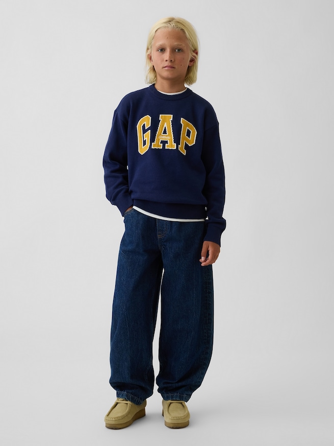 リラックスフィット GAPロゴ インターシャセーター (キッズ)-3