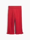 CashSoft カシミヤタッチ ラッフルフリル ワイドパンツ-1