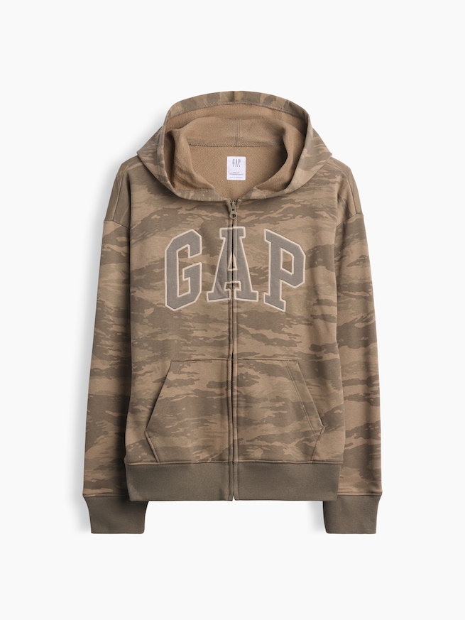 リラックスフィットフレンチテリー GAPロゴ ジップアップパーカー (キッズ)-1