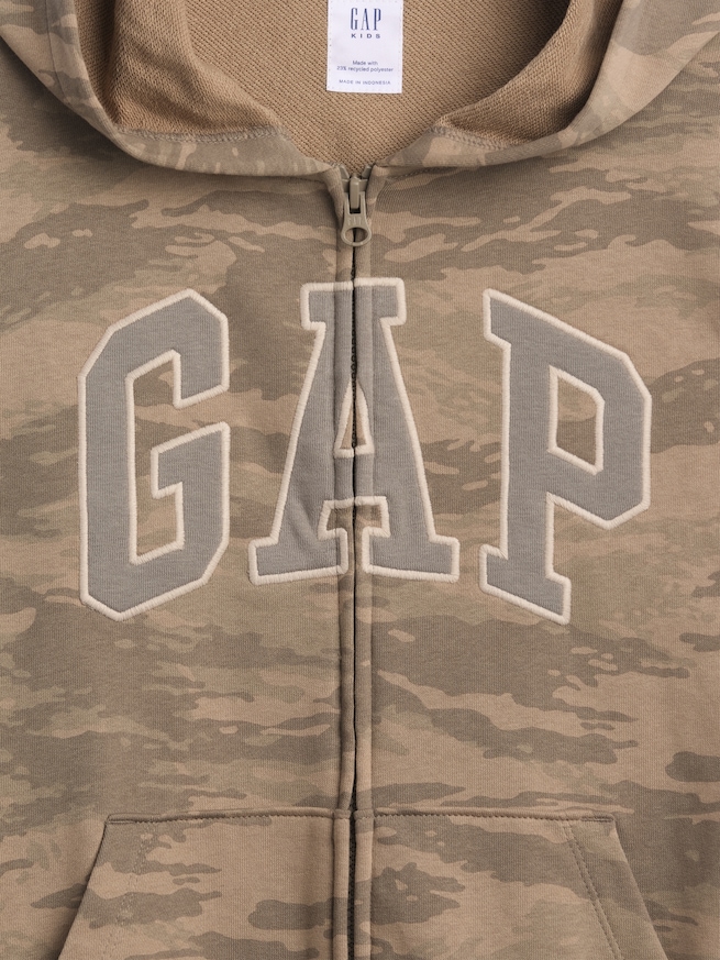 リラックスフィットフレンチテリー GAPロゴ ジップアップパーカー (キッズ)-5