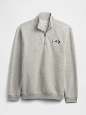 リラックスフィット GAPロゴ 1/4 ジップアップ スウェットシャツ