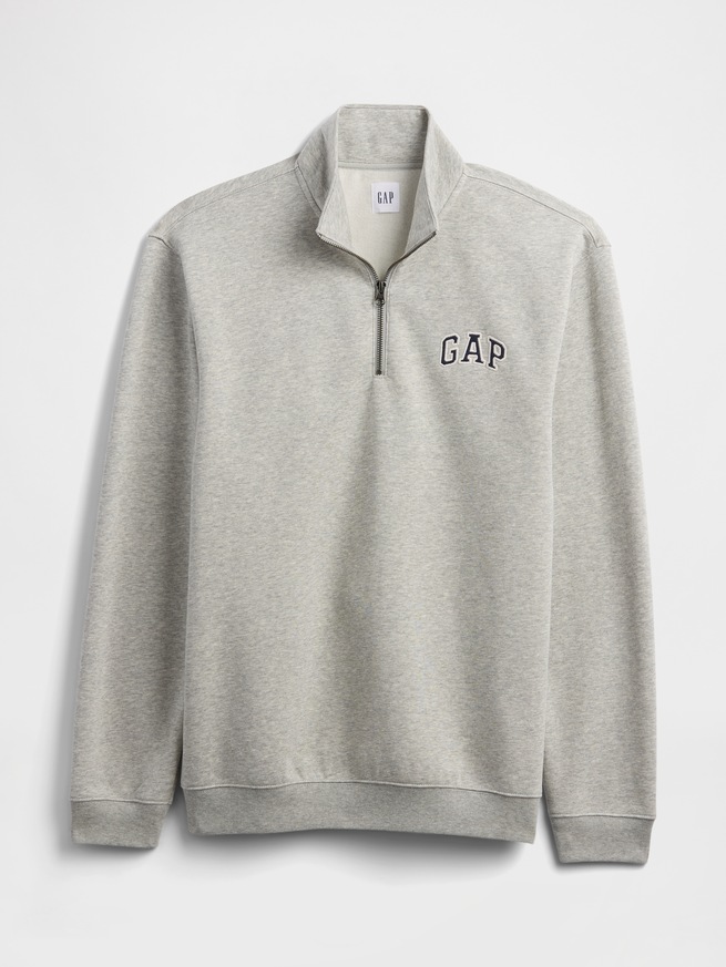 リラックスフィット GAPロゴ 1/4 ジップアップ スウェットシャツ-0