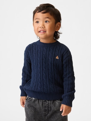 CashSoft カシミヤタッチ ケーブルニットセーター (幼児・ベビー)