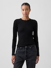 ワッフルニット クルーネックTシャツ-0