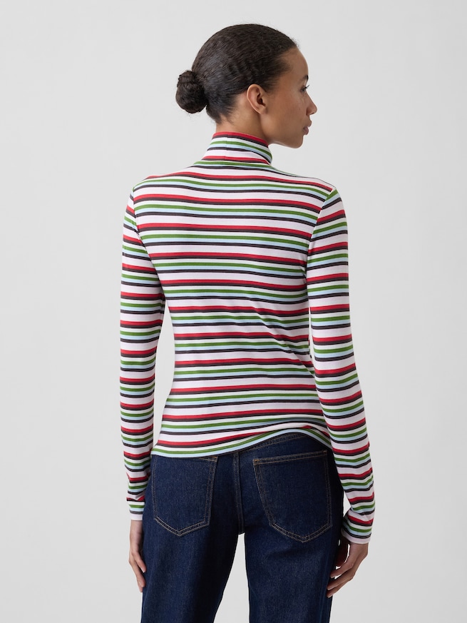 ストレッチ ジャージー モックネックTシャツ-1