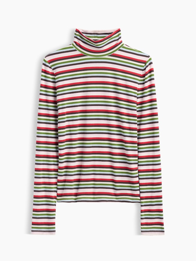ストレッチ ジャージー モックネックTシャツ-3