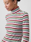 ストレッチ ジャージー モックネックTシャツ-4