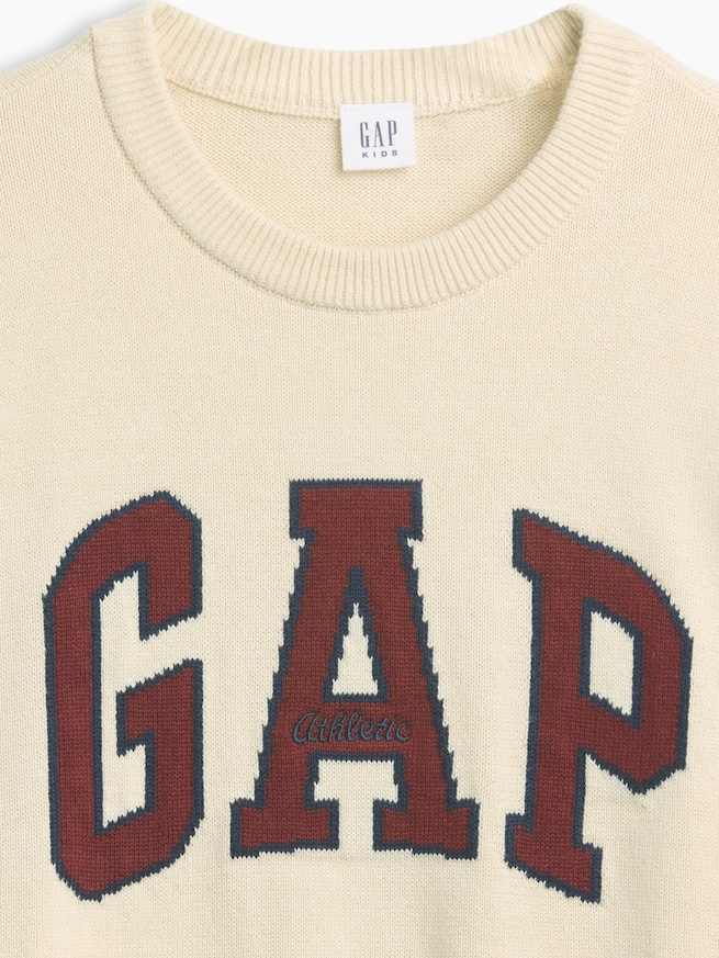リラックスフィット GAPロゴ インターシャセーター (キッズ)-4